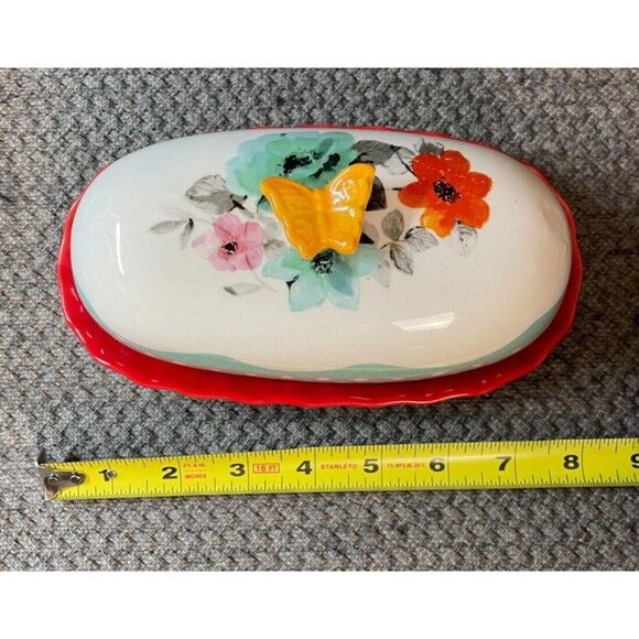 Pioneer Woman Flea Market Floral Butter Dish & Cookbook Food From My Frontier - Picture 7 of 10